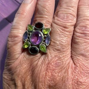 Sterling Silver multi stone ring